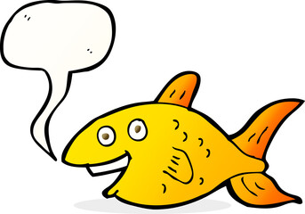 cartoon fish with speech bubble
