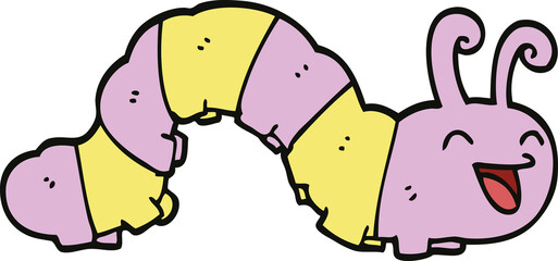 cute cartoon doodle caterpillar