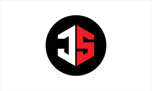 JS initial letter polygon icon gaming logo design vector template. batman logo, sports logo, monogram, falcon, war game, symbol, playing logo, abstract, fighting, typography, icon, minimal, premier 