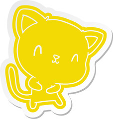 cartoon sticker of cute kawaii cat
