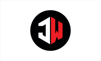 JW initial letter polygon icon gaming logo design vector template. batman logo, sports logo, monogram, falcon, war game, symbol, playing logo, abstract, fighting, typography, icon, minimal, premier 