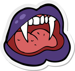sticker of a cartoon vampire lips
