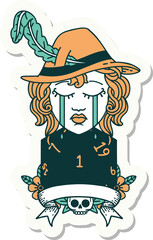 human bard character face sticker