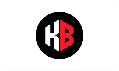 KB initial letter polygon icon gaming logo design vector template. batman logo, sports logo, monogram, falcon, war game, symbol, playing logo, abstract, fighting, typography, icon, minimal, premier 