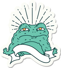 sticker of tattoo style toad character