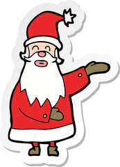 sticker of a cartoon santa