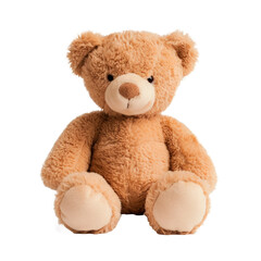 Fototapeta premium A teddy bear is sitting. Isolated on transparent background, PNG
