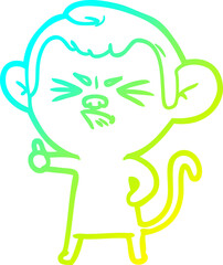 cold gradient line drawing cartoon angry monkey