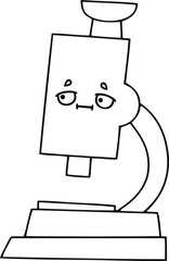 line drawing cartoon microscope
