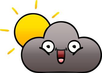 gradient shaded cartoon storm cloud and sun