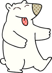 quirky comic book style cartoon polar bear