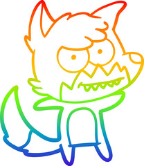 rainbow gradient line drawing cartoon grinning fox