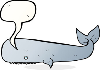 cartoon whale with speech bubble