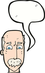 cartoon annnoyed old man with speech bubble