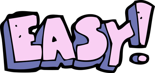 cartoon easy sign