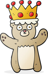cartoon teddy bear wearing crown