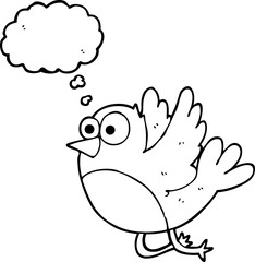 thought bubble cartoon bird