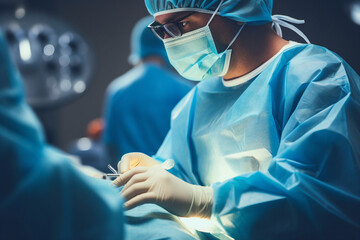 Highly skilled surgeon doctor in operation room after hard successful operation Generative AI