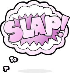 thought bubble cartoon slap symbol