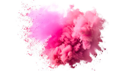 Pink smoke. Isolated on transparent background, PNG