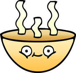 gradient shaded cartoon bowl of hot soup