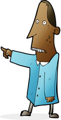 cartoon ugly man pointing
