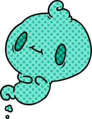cartoon of a kawaii cute ghost