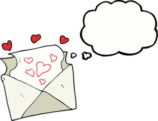thought bubble cartoon love letter