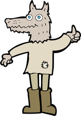 cartoon wolf man