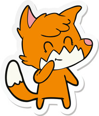 sticker of a cartoon friendly fox