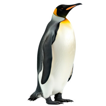 A penguin stands. Isolated on transparent background, PNG