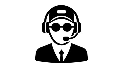 Customer Service Icon User With Headphone Vector illustration