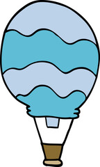 cartoon doodle hot air balloon