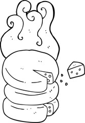 black and white cartoon cheese wheel