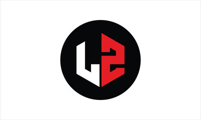 LZ initial letter polygon icon gaming logo design vector template. batman logo, sports logo, monogram, falcon, war game, symbol, playing logo, abstract, fighting, typography, icon, minimal, premier 