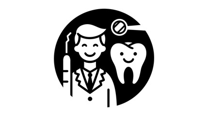 dentists vector line icon. illustration on white background