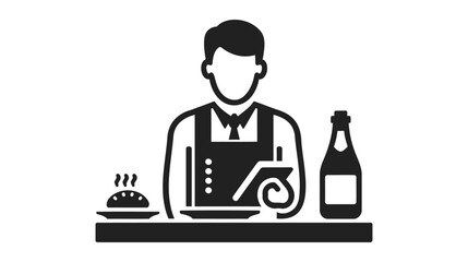 Waiter takes the order icon. vector illustration on white background