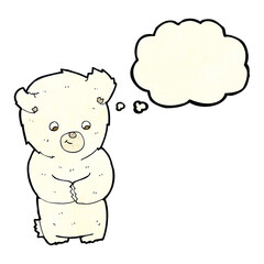 cute cartoon polar bear with thought bubble