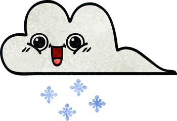 retro grunge texture cartoon snow cloud