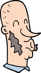 cartoon doodle man with side burns
