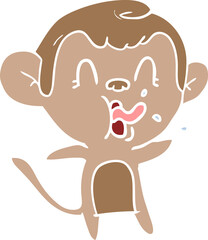 crazy flat color style cartoon monkey