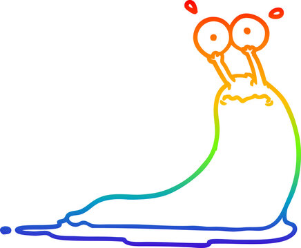 recommend clip art: rainbow gradient line drawing cartoon slug