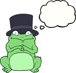 thought bubble cartoon frog in top hat