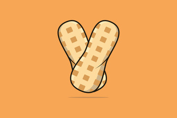 Tasty Peanut Vegetable vector illustration. Food object icon concept. Peanut food isolated on orange background, flat style vector design.
