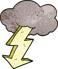 cartoon doodle lightning bolt