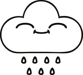 line drawing cartoon storm rain cloud