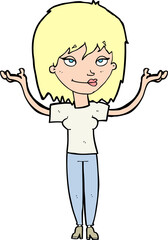Obraz premium cartoon woman shrugging
