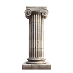 Ancient Greek column isolated on transparent