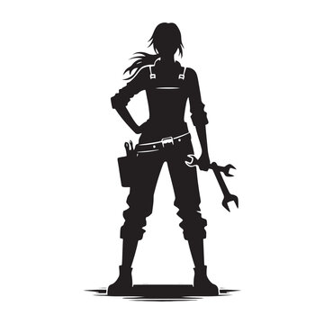 recommend clip art: Automotive Artisan: Vector Mechanic Silhouette - Crafting Precision and Performance with Expertise and Skillful Proficiency. Vector Mechanic Illustration.