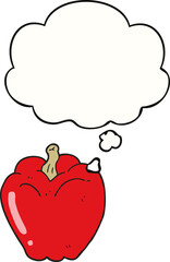 cartoon pepper and thought bubble